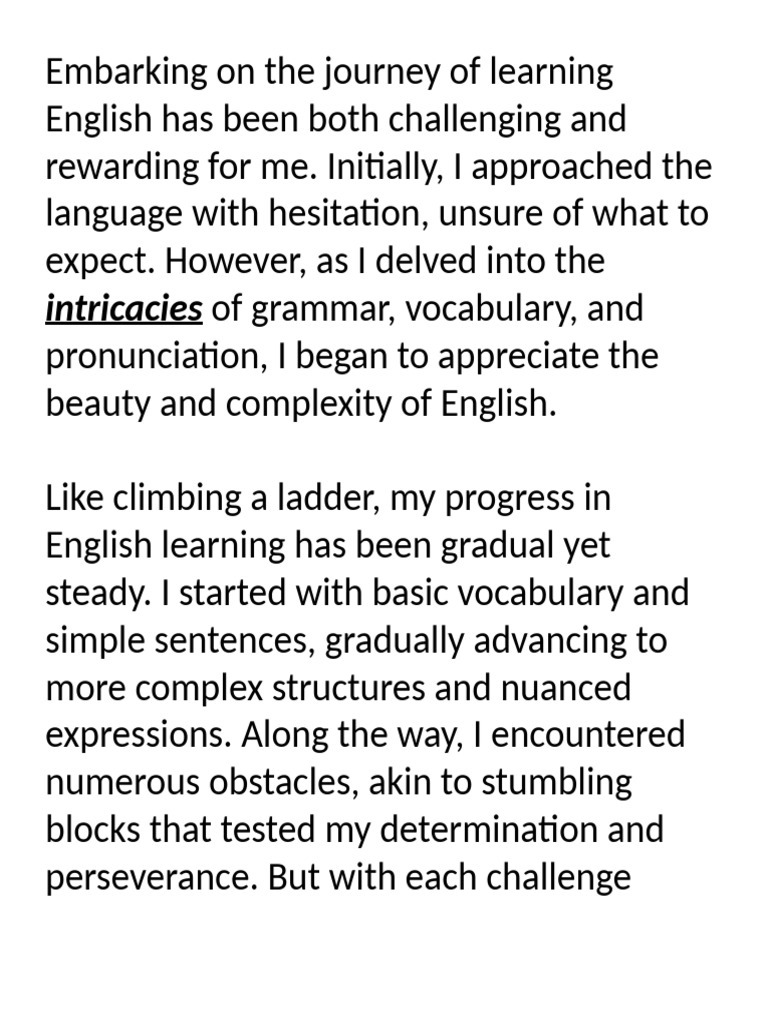 My English Learning Journey | PDF | English Language | Vocabulary