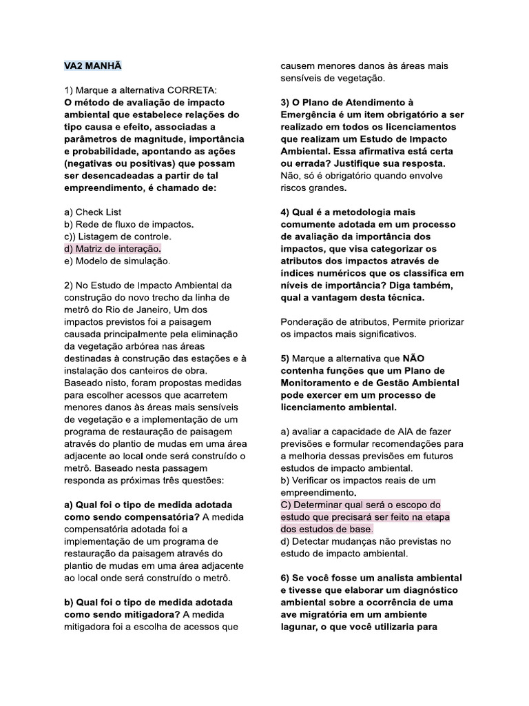 Questões Va2 | PDF
