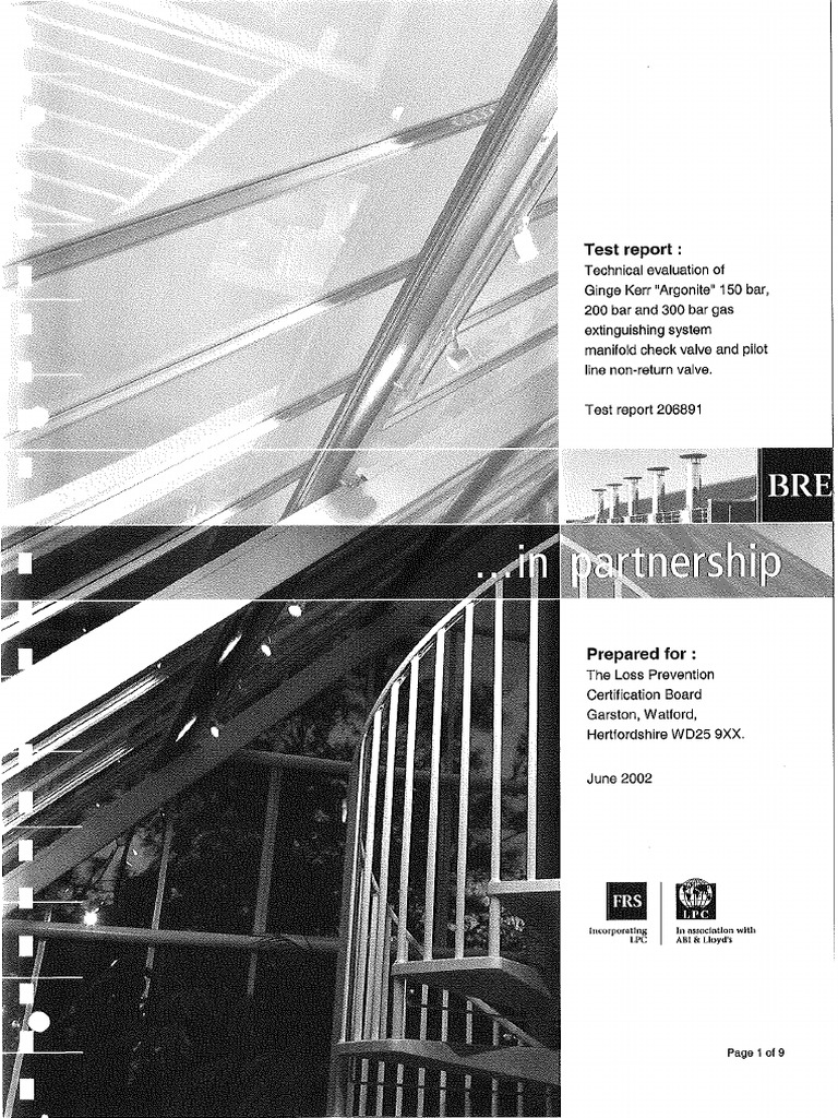 Ginge-Kerr - BRE Test Report, Check and Non Return Valves | PDF
