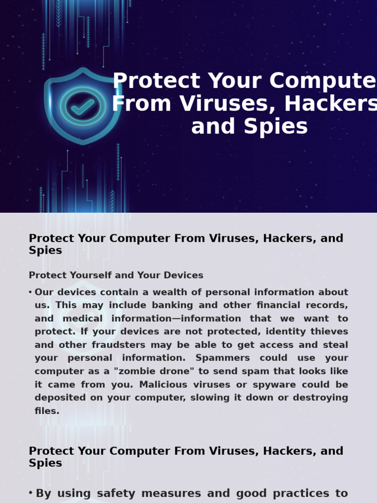 Secure Your Computer from Threats | PDF | Spyware | Computer Virus