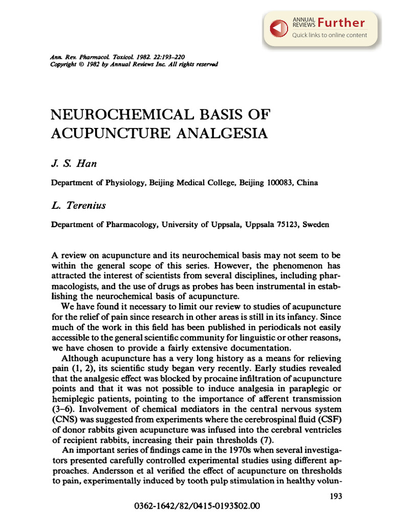 Image showcasing Neurochemical Basis of | PDF | Serotonin | Analgesic