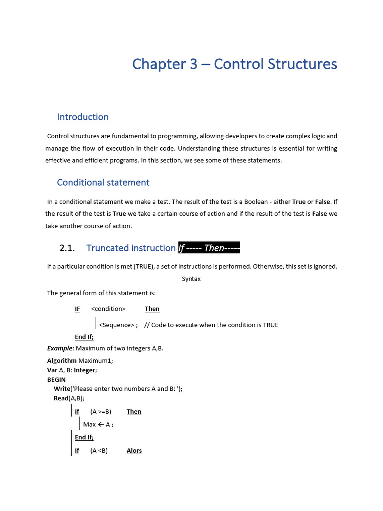 Understanding Control Structures in Programming | PDF | Theoretical ...