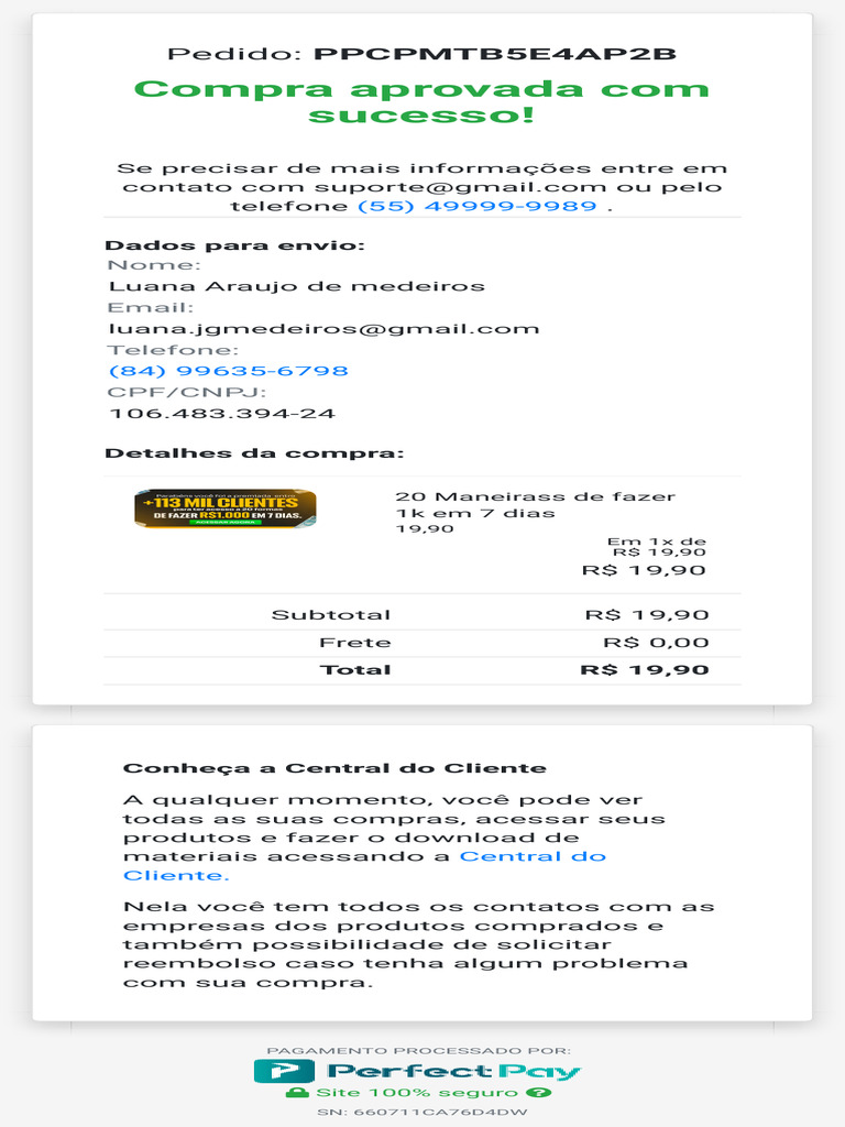 Compra Aprovada: 20 Maneiras de Fazer 1k | PDF