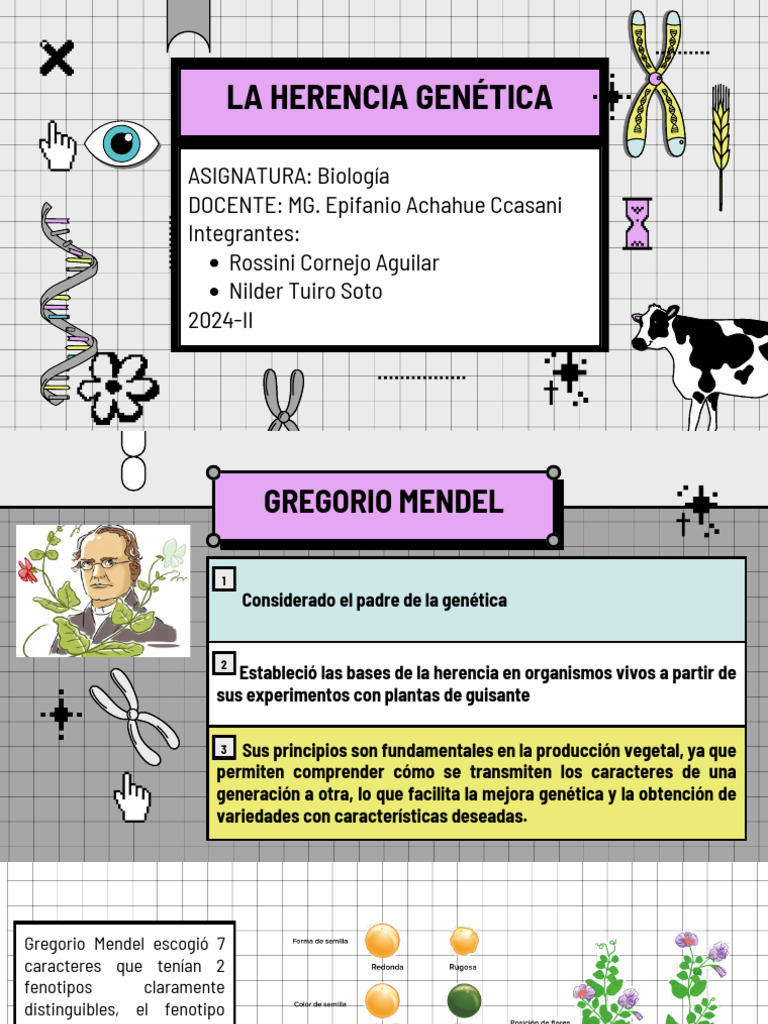 Herencia Genética según Mendel | PDF | Dominancia (Genética) | Cigosidad