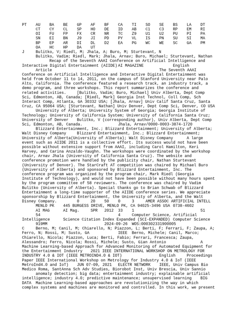 Web of Science Records 1 | PDF | Artificial Intelligence | Intelligence  (AI) & Semantics