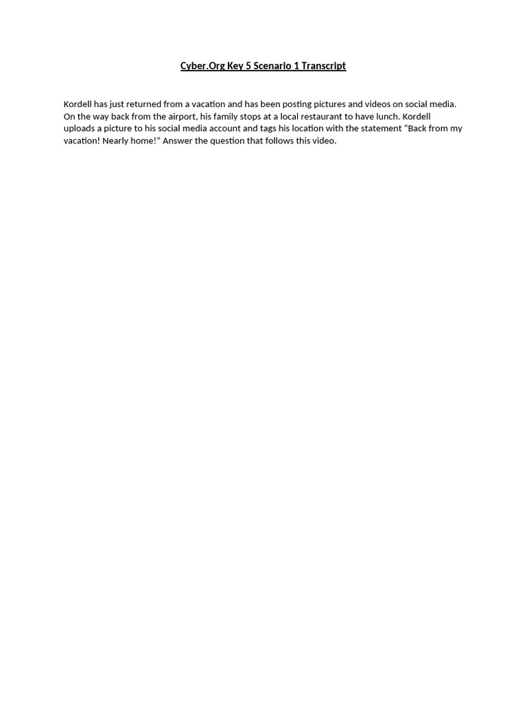 Key 5 Scenario 1 Transcript | PDF
