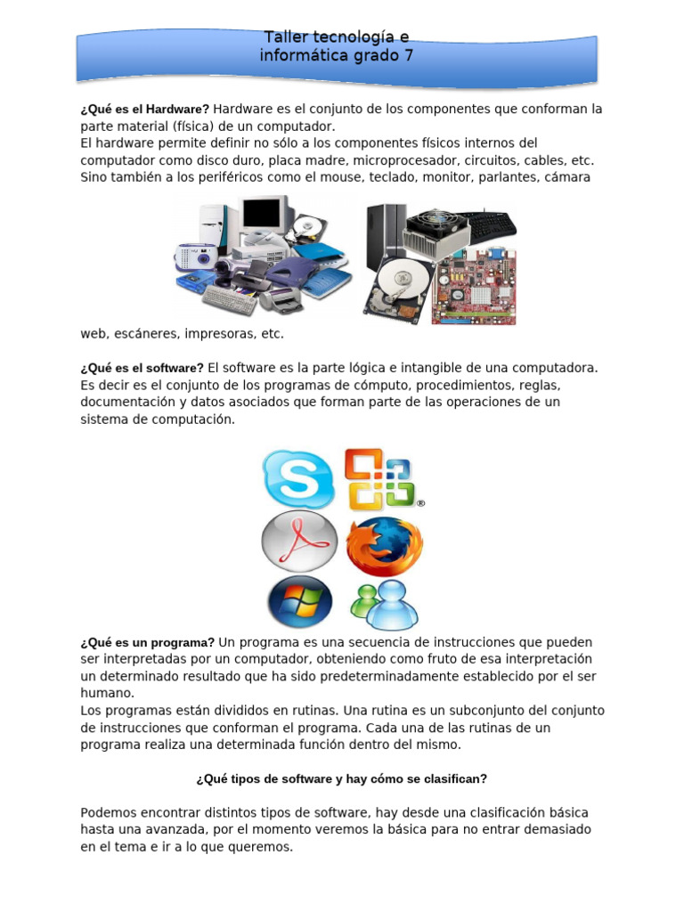 Introducción al Hardware y Software | PDF | Hardware de la computadora ...