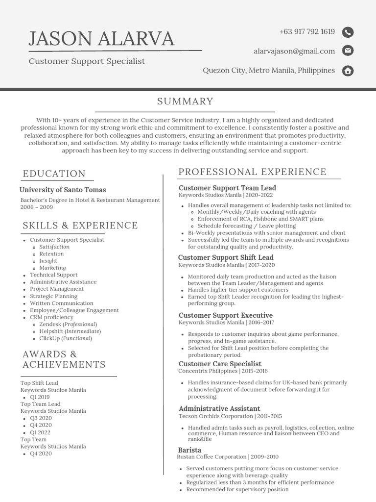 Jason Alarva CV | PDF | Customer | Manila