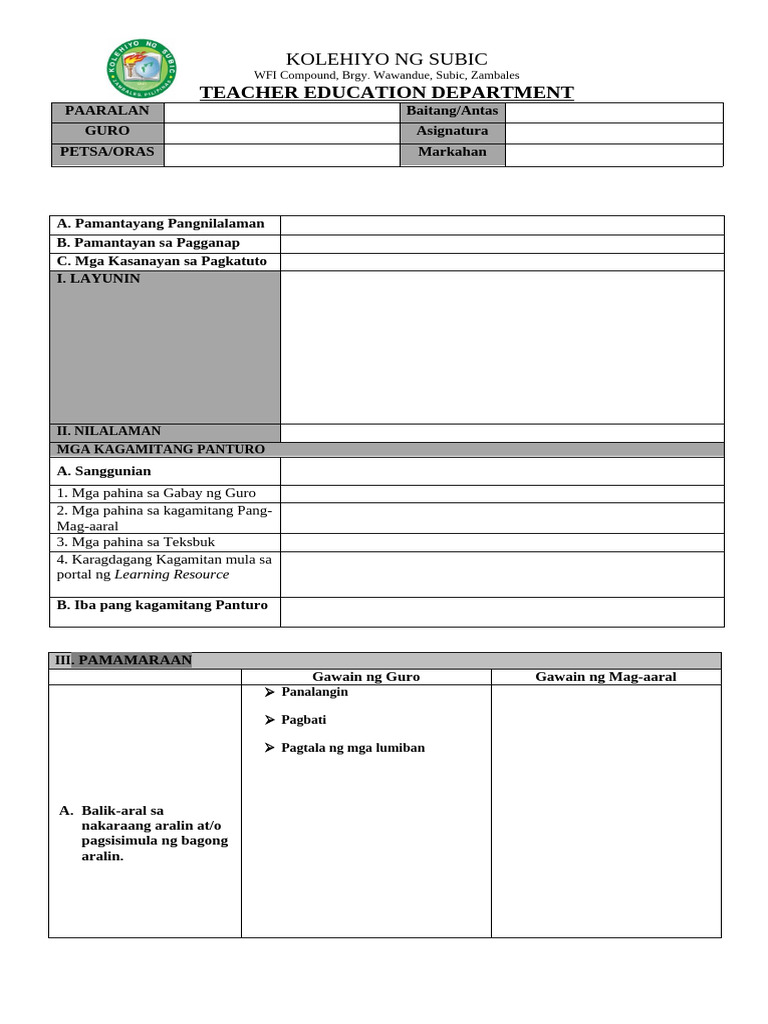 FILIPINO DLP KNS TEMPLATE Edited | PDF