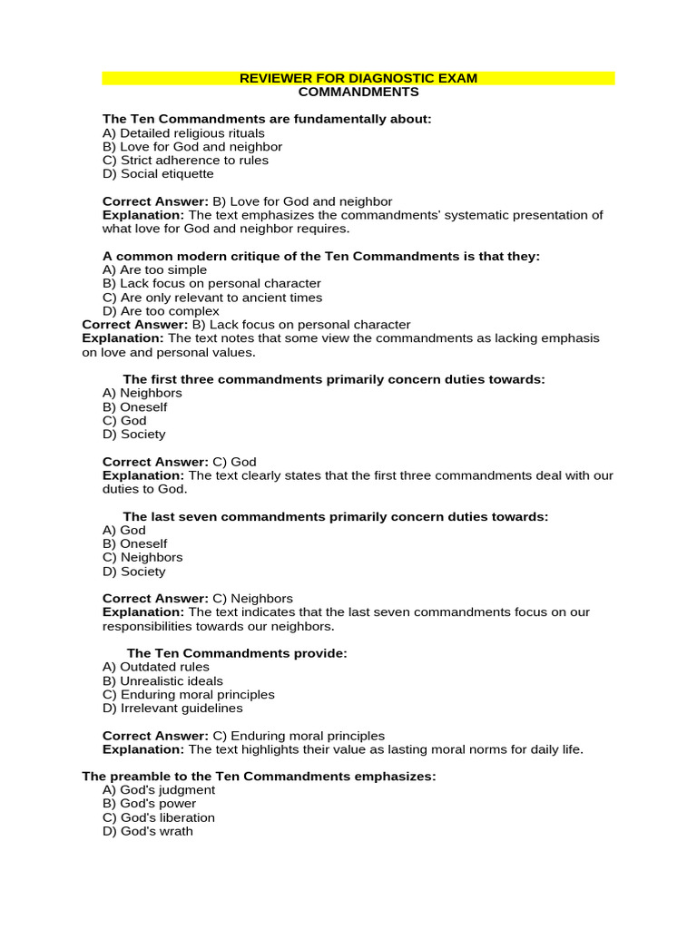 Understanding the Ten Commandments | PDF | Ten Commandments | Love