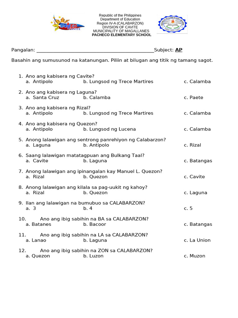 Activity Sheet AP | PDF
