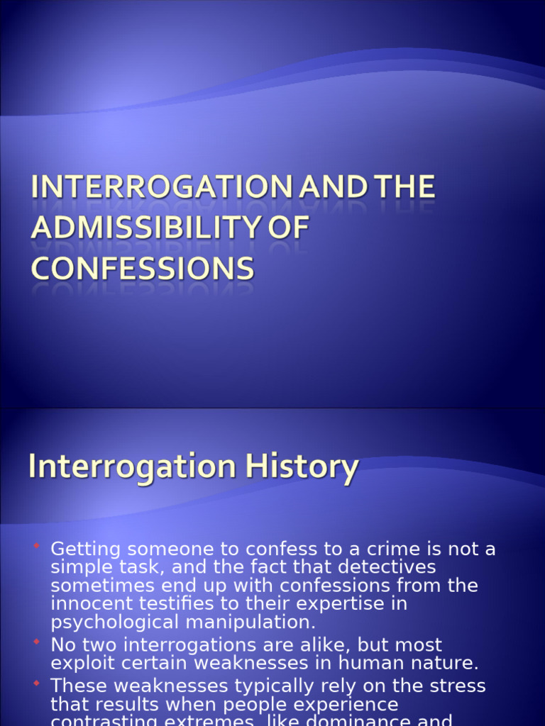 7.05 Interrogation Techniques Power Point | PDF | Miranda Warning ...