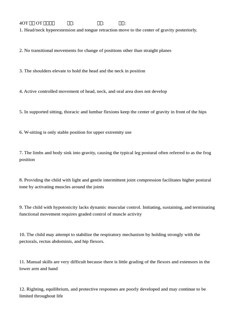 Pediatric Occupational Therapy Strategies | PDF | Anatomical Terms Of ...