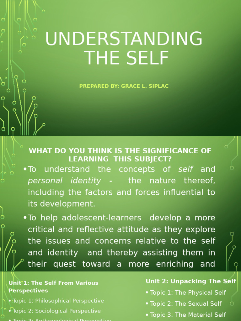 Understanding the self lesson 1 pdf philosophy of self soul