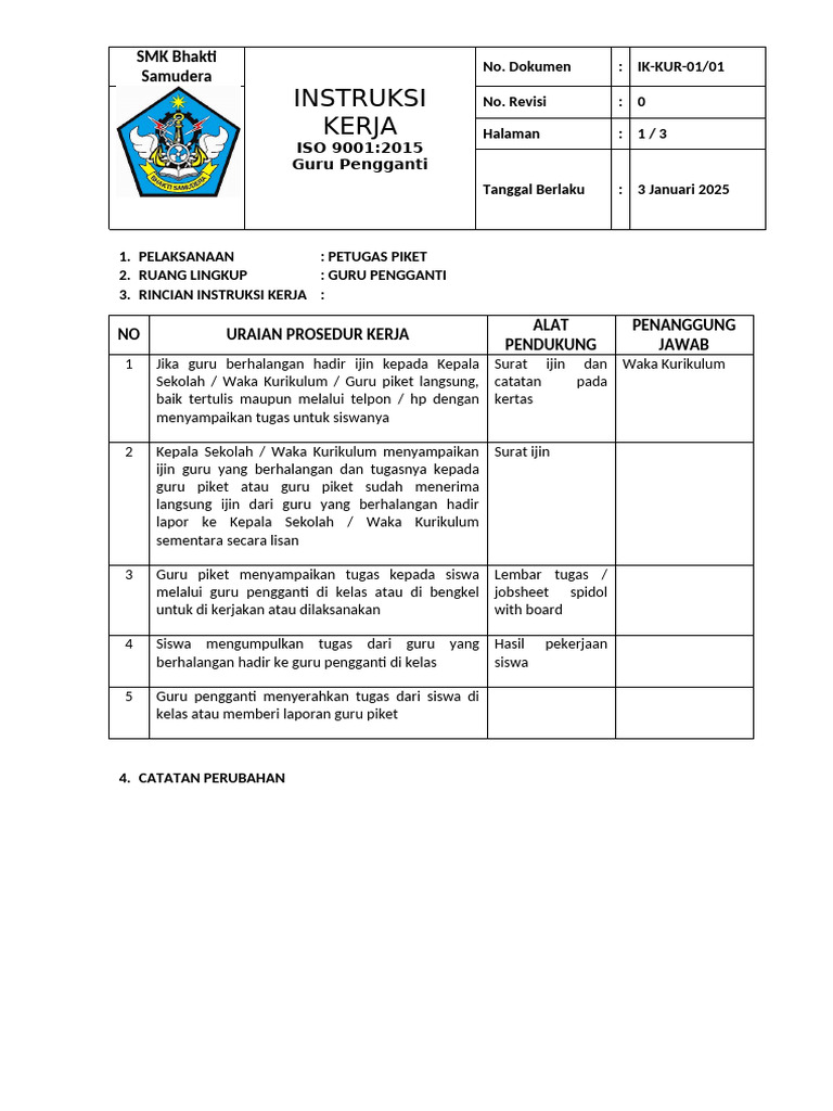 instruksi kerja | PDF