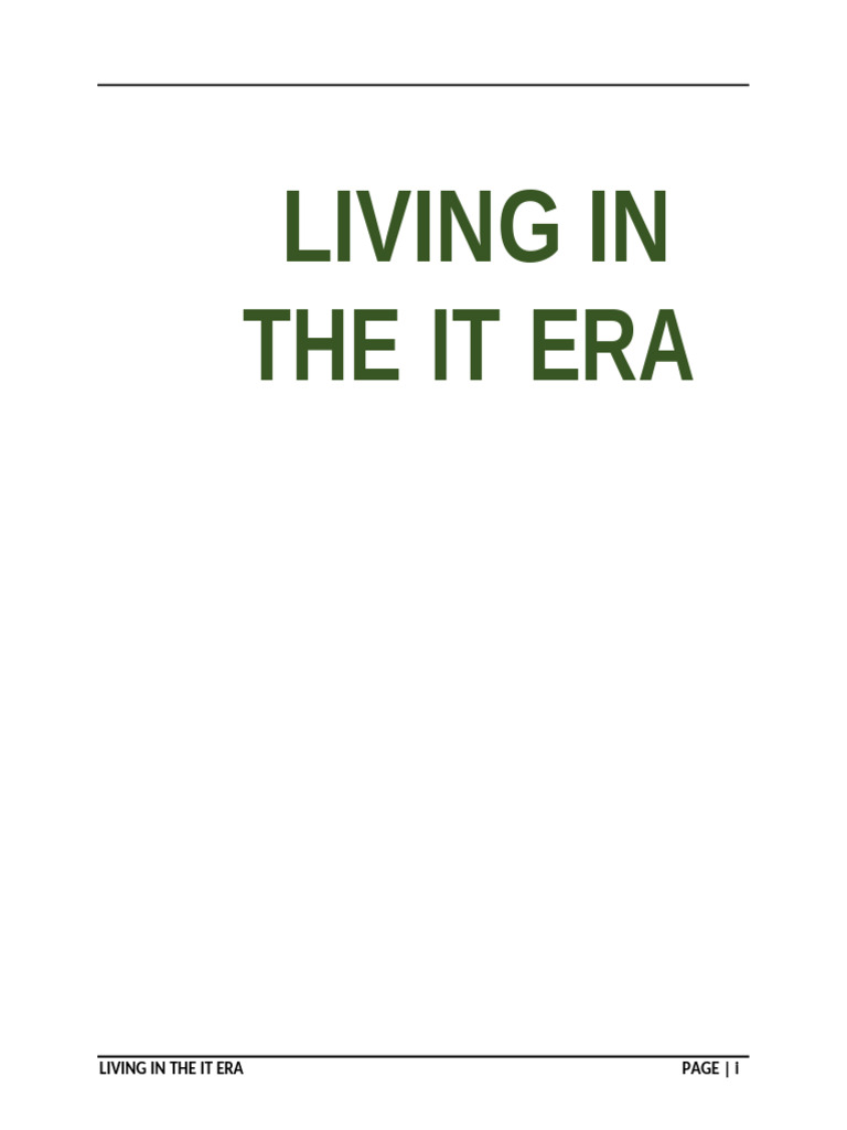 Living in The It Era Module | PDF | Educational Technology | Cybercrime
