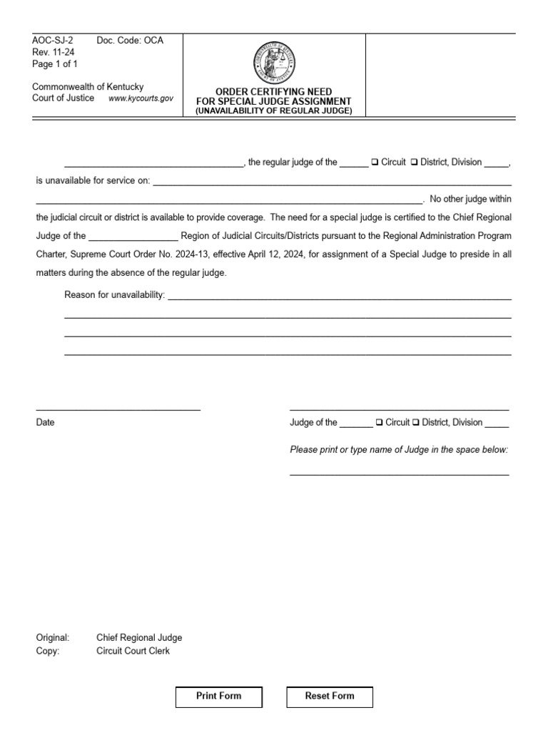 Special Judge Assignment Order Template | PDF | Supreme Courts | Justice