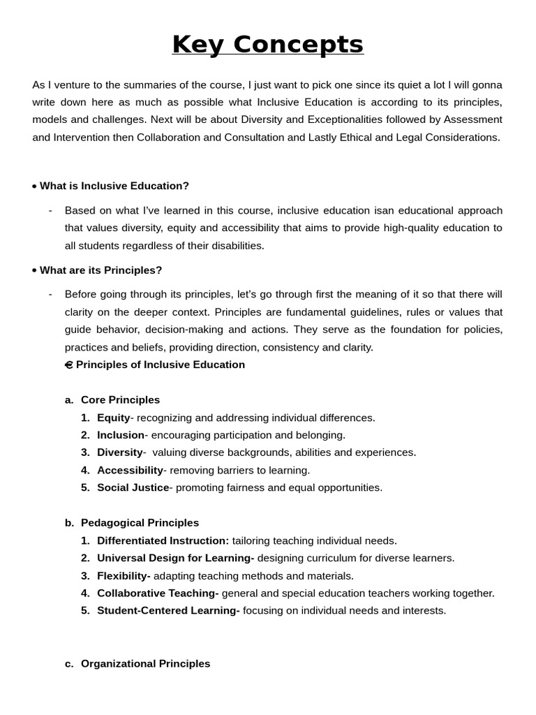 Inclusive Education Principles and Models | PDF | Inclusion (Education ...