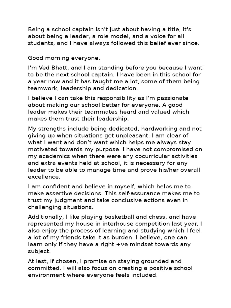 school-captain-speech-pdf