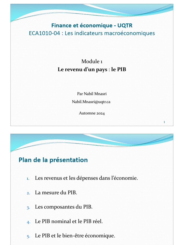 Calcul du PIB et ses composantes | PDF | Produit intérieur brut ...