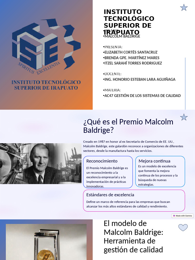 Modelo Malcolm Baldrige: Gestión de Calidad | PDF | Business | Economias