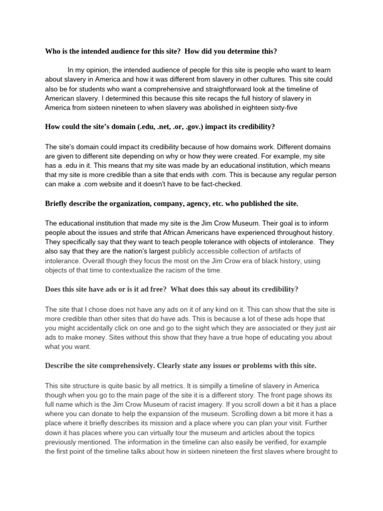 Internet Research Assignment | PDF | Slavery