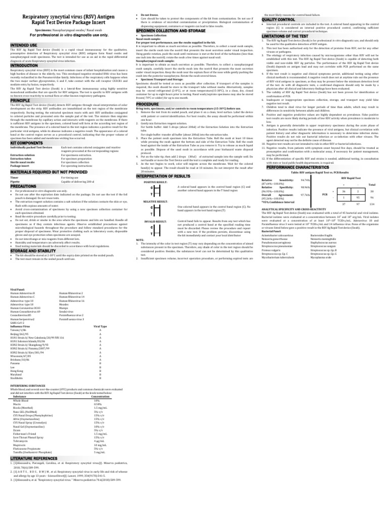 IFU For RSV | PDF | Infection | Microbiology