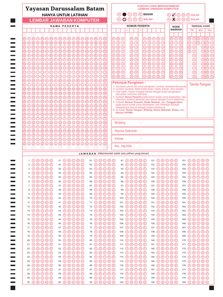 Contoh LJK FSN | PDF