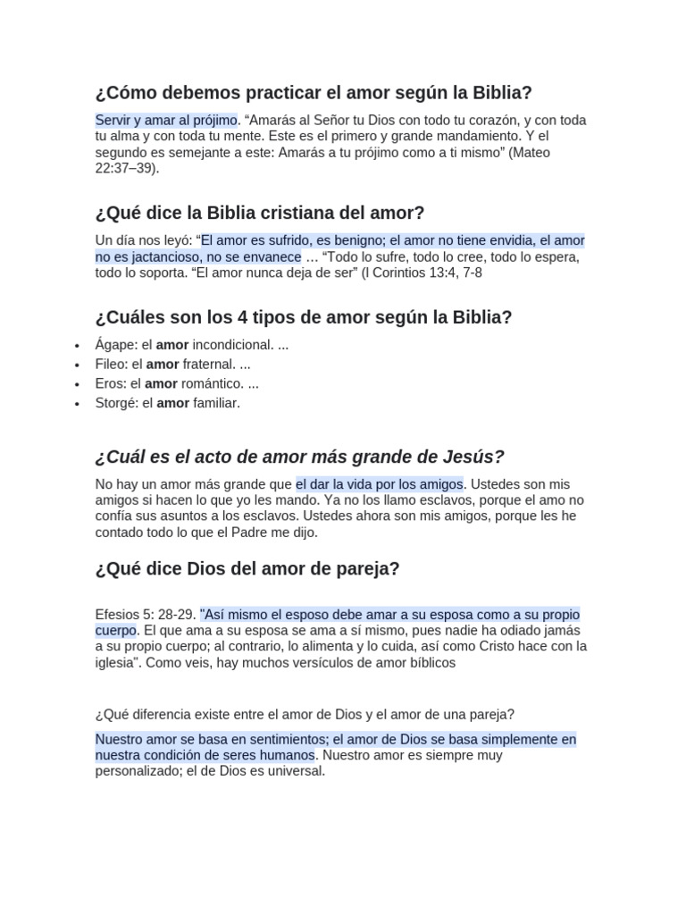 Amor en la Biblia Tipos y Enseñanzas PDF