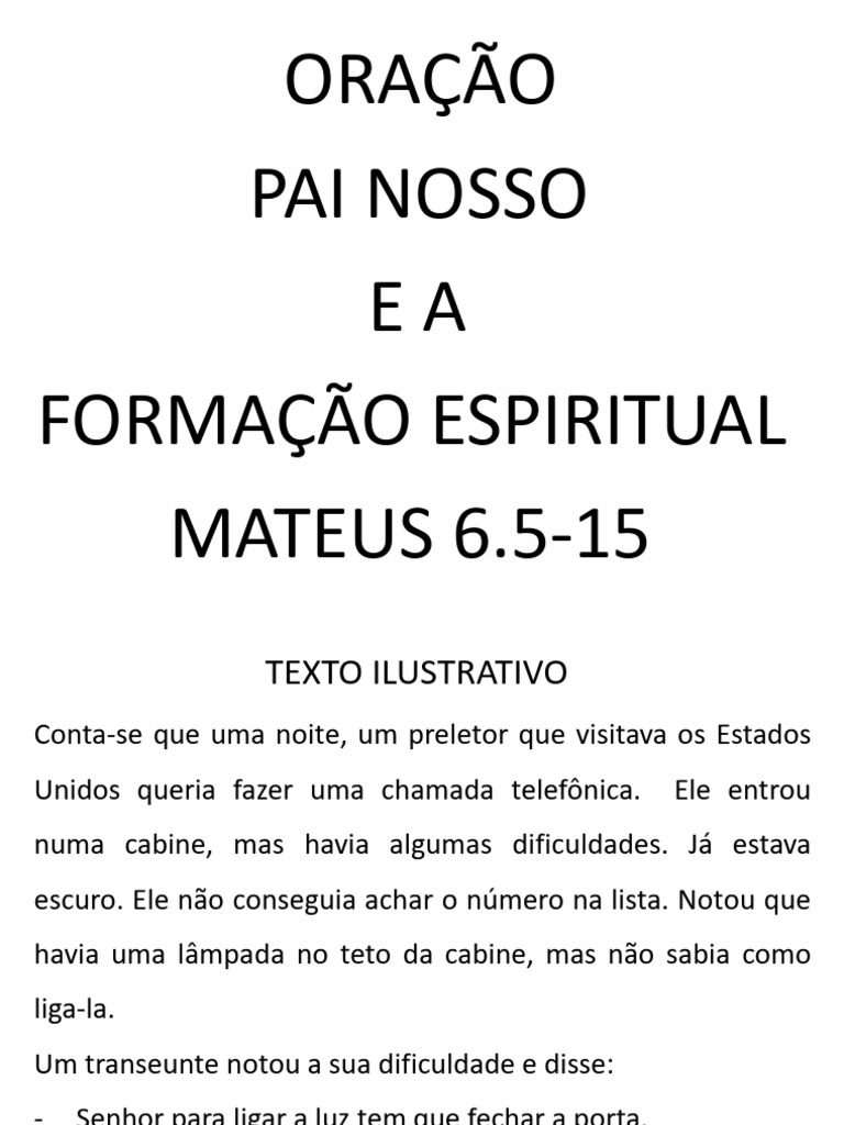 Oração do Pai Nosso e Espiritualidade | PDF | Oração do Senhor | Oração