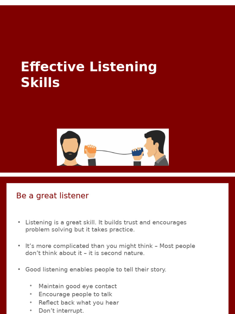 Effective Listening | PDF | Body Language | Nonverbal Communication