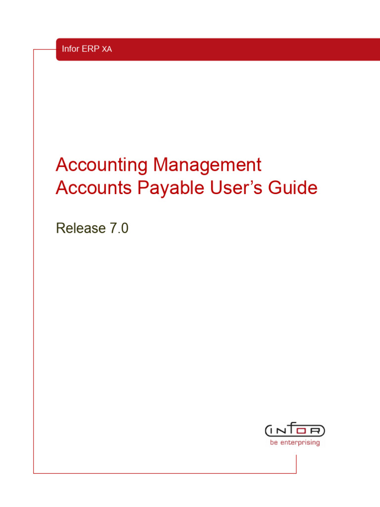 Accounting Management Accounts Payable User's Guide: Release 7.0 | PDF ...