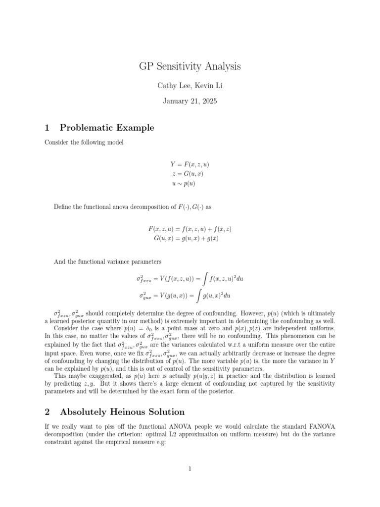 GP Sensitivity Analysis and Confounding | PDF | Sensitivity Analysis ...
