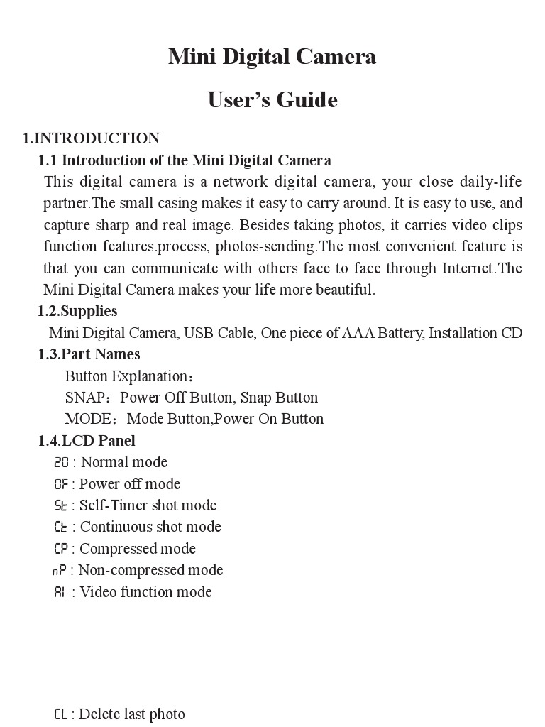 Innovage Mini Digital Camera Manual | PDF