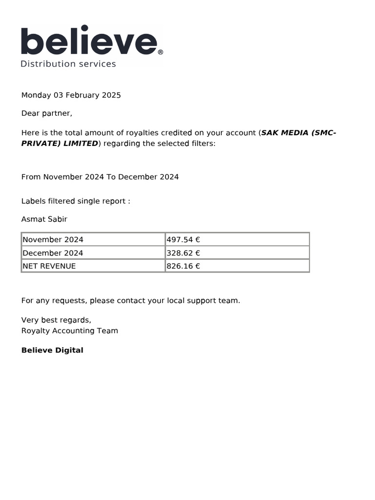Partner Royalty Summary 2024 | PDF