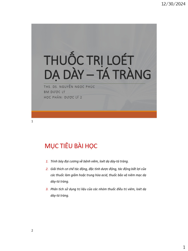 Thuốc Trị Loát Dạ Dày - Tá Tràng | PDF