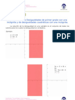 UNIDAD I NUMEROS REALES Resolución de Desigualdades de Primer Grado Con Una Incógnita y de Desigualdades Cuadráticas Con Una Incógnita