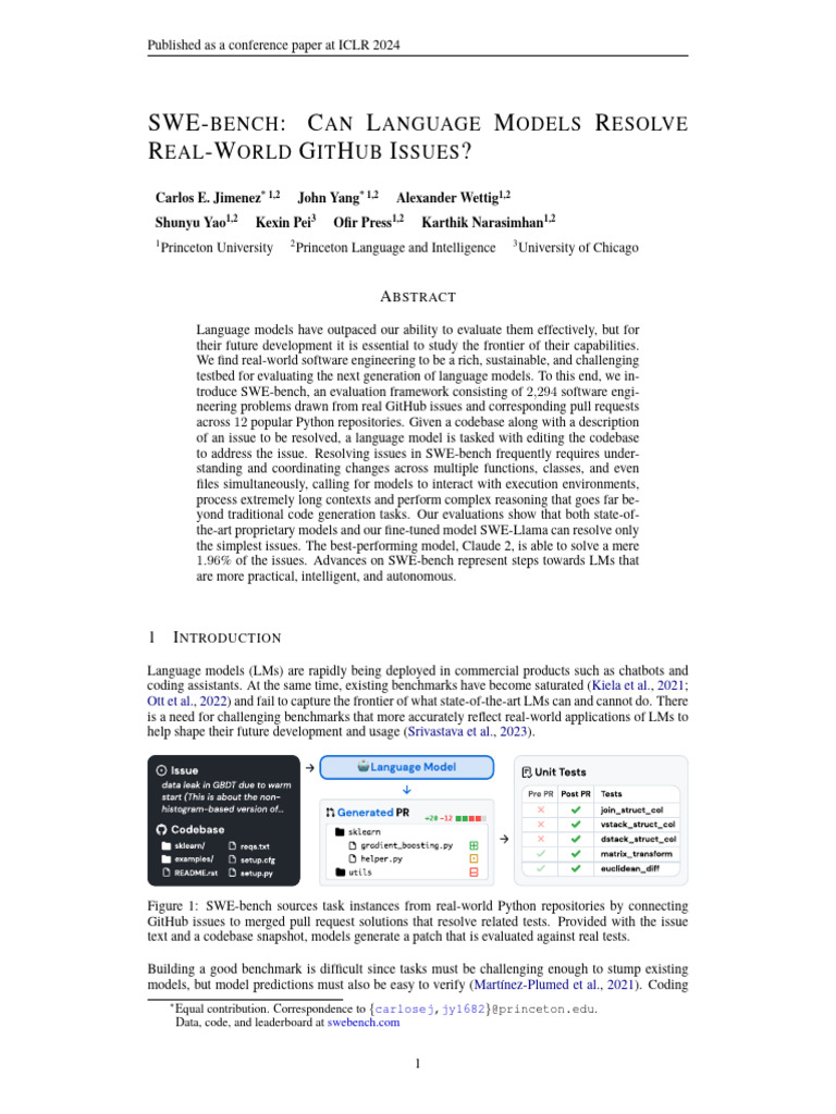 Evaluating Language Models with SWE-Bench | PDF | Information Retrieval ...