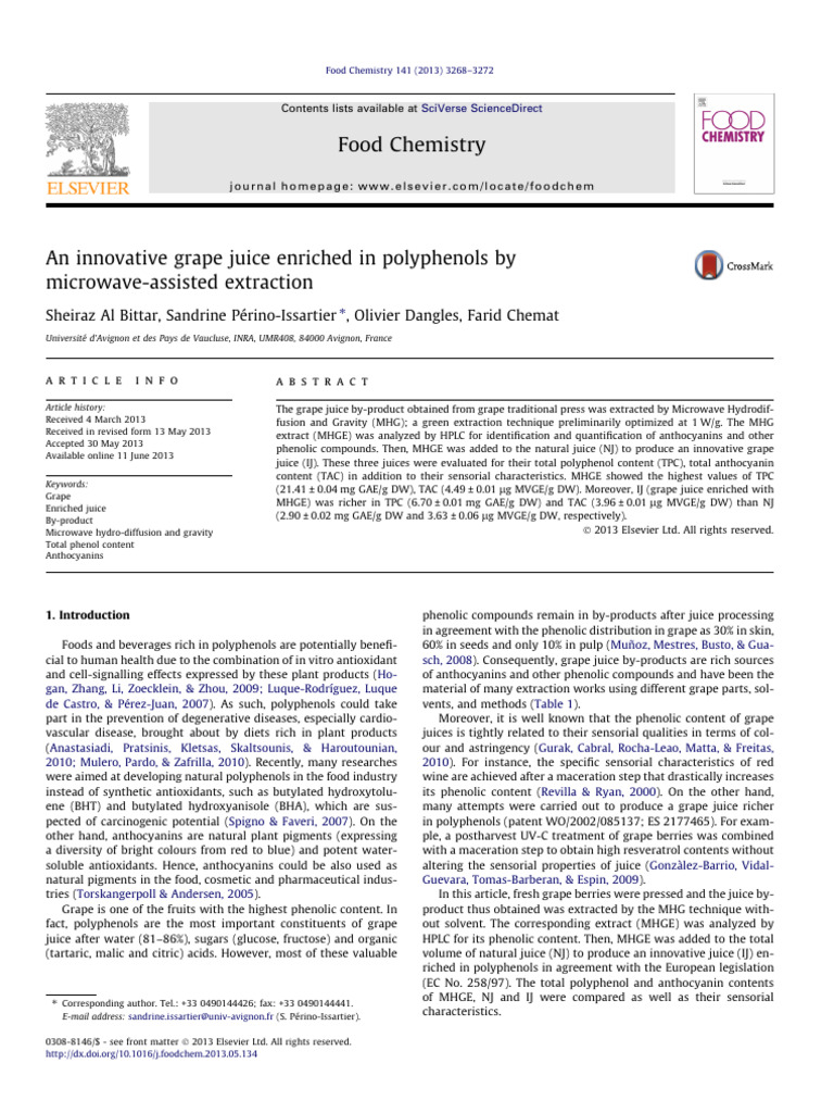 Innovative Polyphenol-Enriched Grape Juice | PDF | Phenolic Content In ...