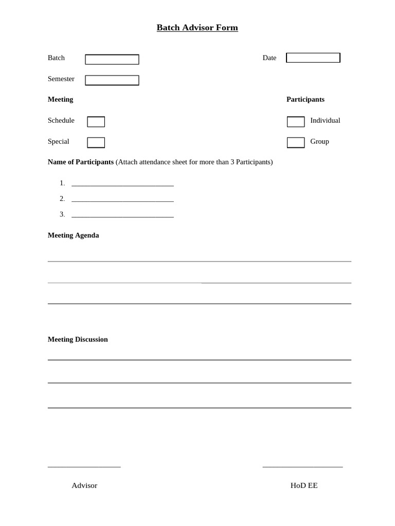 Batch Advisor Form | PDF