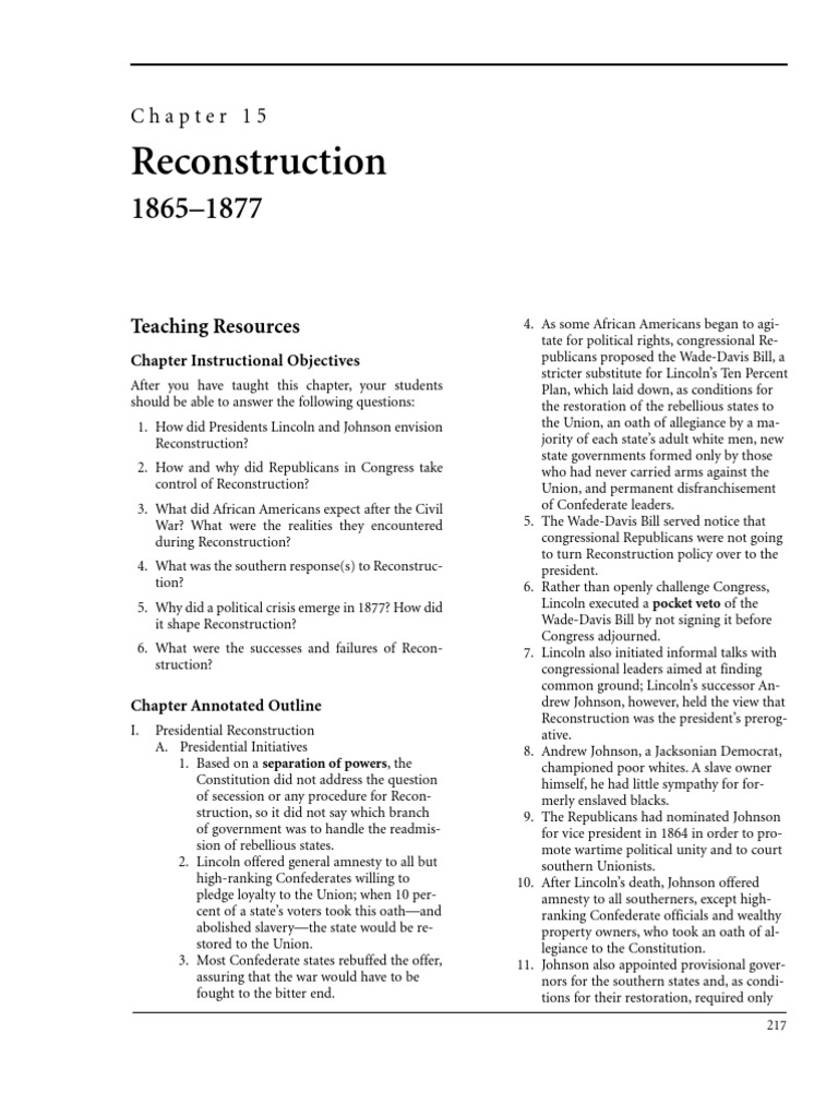 Why was reconstruction a success image