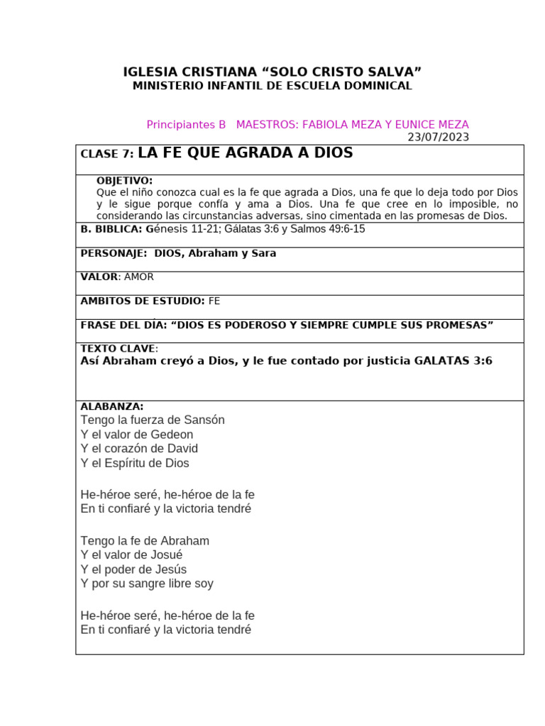 Fe que Agrada a Dios en Niños | PDF | Abrahán | Sarah