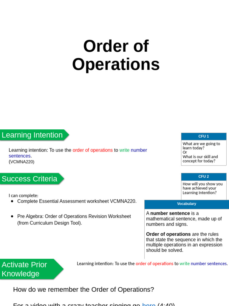 Mastering Order of Operations in Math | PDF | Cognition | Mathematics
