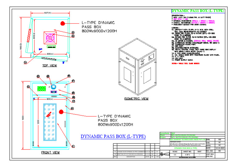 Dynamic Pass Box L-Type GA Drawing | PDF