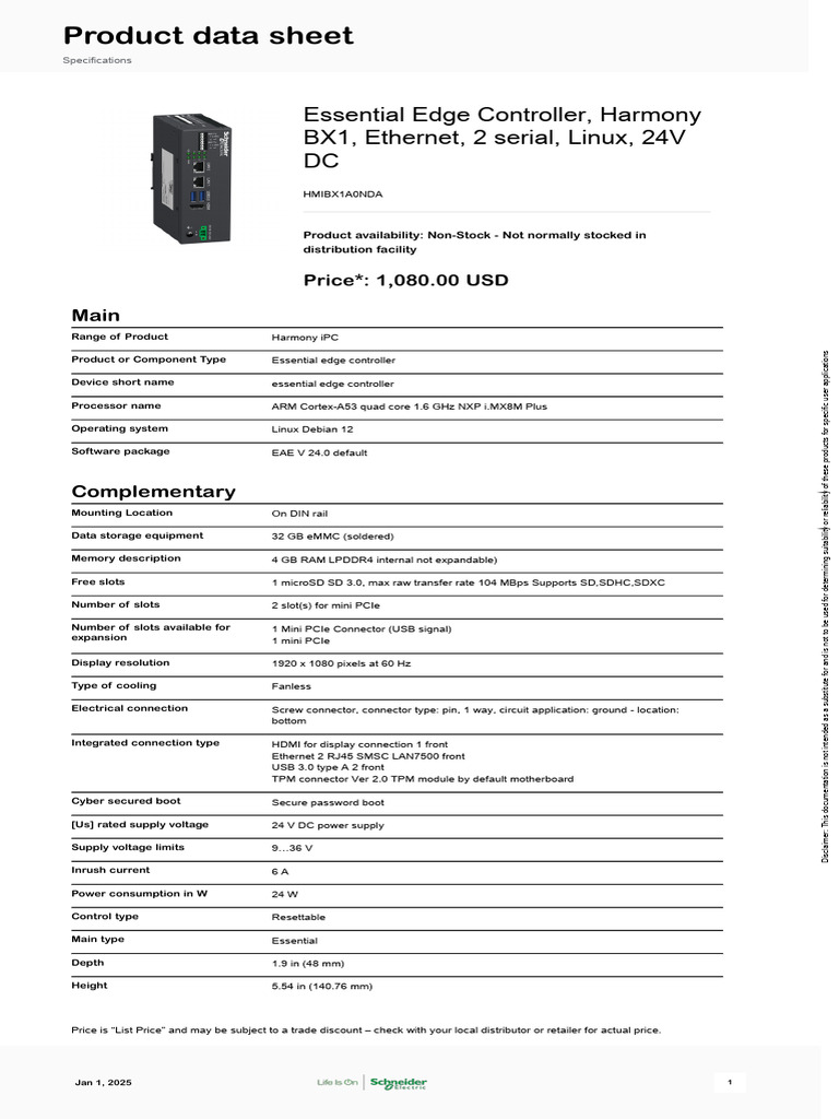 Harmony BX1 Essential Edge Controller | PDF | Electrical Connector | Usb