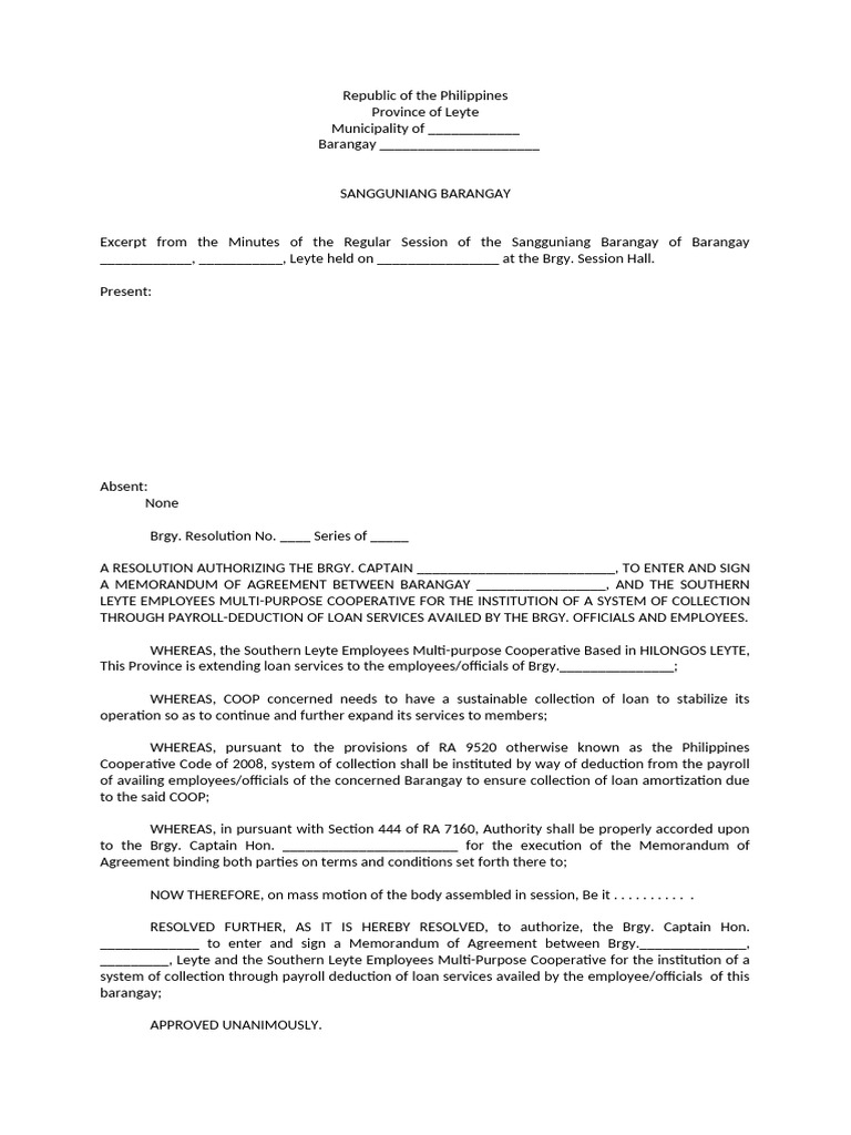 RESOLUTION blank | PDF | Government