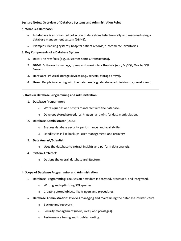 Database Systems Overview for SS2 | PDF | Databases | Data Management