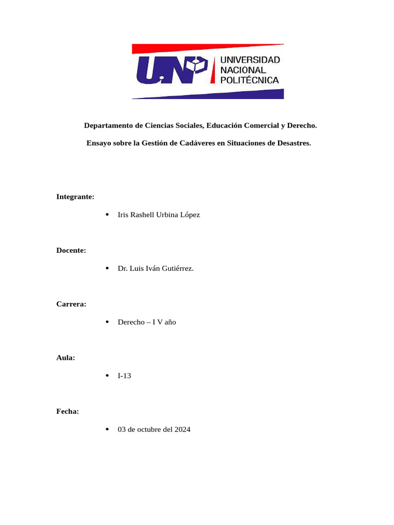 Gestión de Cadáveres en Desastres | PDF