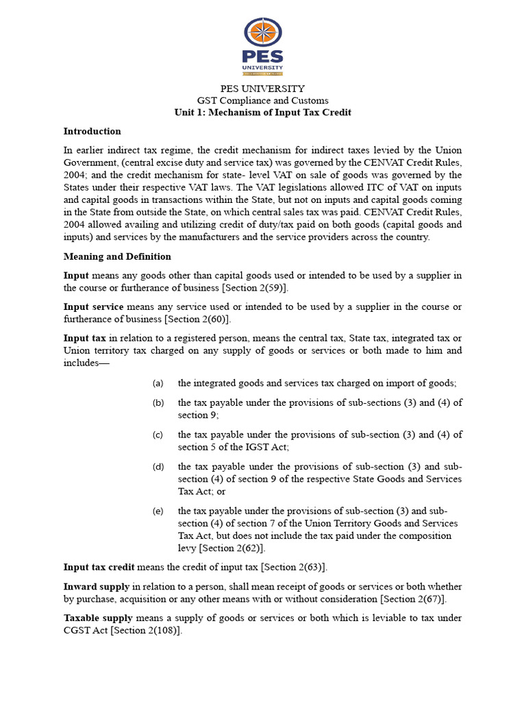 Gst Chapter 1 Pdf Value Added Tax Taxes