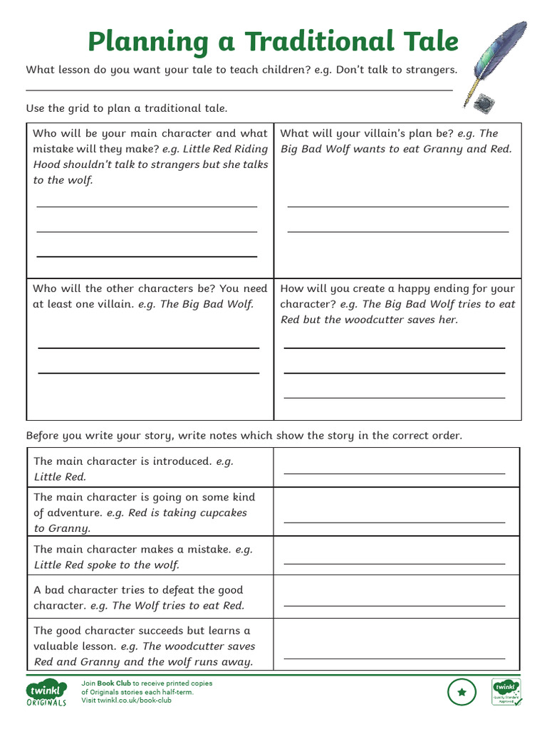 Planning Your Traditional Tale | PDF | Little Red Riding Hood
